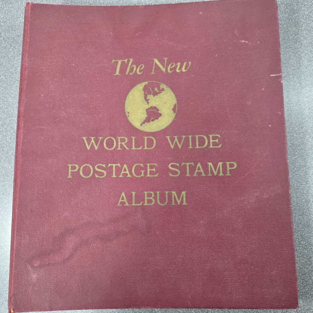 Vintage International Stamp Collection Album US, Armenia, Belgium, MORE! Good